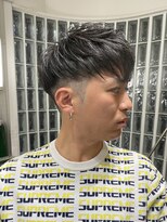 メリケンバーバーショップ トーキョー(MERICAN BARBERSHOP TYO)&nbsp;YS STILE.束感ショート.波巻き.ハイライト.マッシュパーマ68