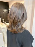 福山人気イルミナカラーアッシュベージュブリーチなし夏色