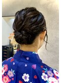 浴衣にオススメ！シニヨンアレンジ