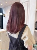 福山市美容室Caary春カラーツヤ暖色カラールビーピンクカラー
