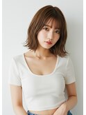 #磐田　切りっぱなしボブ×シナモンブラウン
