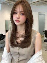 レビジュヘアー(LEVIJU HAIR)&nbsp;デザインカラー/レイヤーカット/ウェットヘア/オリーブベージュ