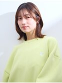 シースルーバングの抜け感ミディ
