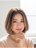 川越/ショート/ボブ/ハイライト/白髪ぼかし/白髪染め