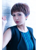 エルデ ナインズ ヘアー スタンド 川口店(elde 9's HAIR STAND)&nbsp;66ワイドバング&モーブカラーのワンサイドくびれミディ風ヘア