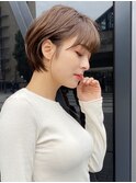 大人可愛い20代30代40代耳掛け前下がりショートボブ丸みショート