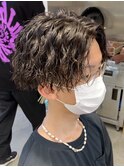 前下がりマッシュツイストスパイラルパーマソフトツーブロック