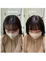 フォルテ 横浜店(FORTE)&nbsp;ロングヘア、グレージュカラー、ココアベージュ、黒髪縮毛