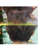 襟足の生え癖を馴染ますドライカット　2