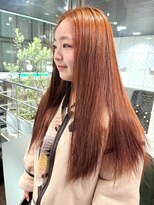 ヘアーアンドメイク ビス(HAIR&MAKE bis)&nbsp;ブリーチなしダブルカラー/オレンジブラウン【黒田あさみ】