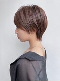 大人ショート前髪あり丸みひし形丸顔面長絶壁K20240615