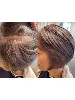 【甲子園口徒歩1分】白髪染めでお悩みの方へ。《脱白髪染め・白髪ぼかしハイライト》で馴染んだ仕上がり♪