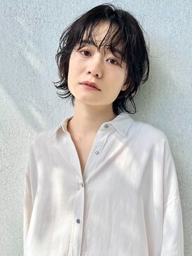 ビビディバビディブー 枚方ビオルネ店(Bibbidi.bobbidi.boo) 黒髪ボブウルフネビージュ20代30代40代大人かわいいレイヤー