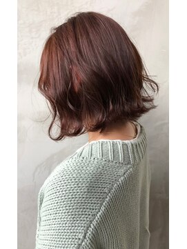 ギークス(GEEKS) 【GEEKS渋谷】ピンクブラウン/冬カラー/くびれボブ/小顔レイヤー