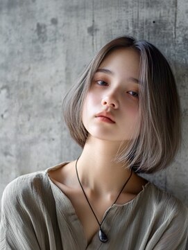 ピリオド(period.) 大人ボブ/ハイライトバレイヤージュ/グレージュ