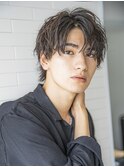 小久保styleフェザーパーマフェザーショートグレーエンドカラー