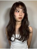ゆるめパーマ 前髪パーマ 顔周りカット レイヤーカット 艶髪