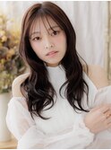セミウェットシースルーバングレイヤーロングc6川口20代30代40代