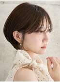 大人かわいいショートボブ/耳掛けショートレイヤー/透明感カラー