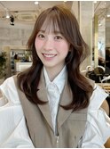 セミロング30代40代ストレートレイヤー前髪なし前髪あり表参道