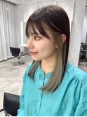 サラツヤロングベージュカラーブリーチしない透明感カラー