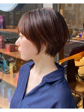 g r a i n canvas. 川崎/ショート/ボブ/髪質改善【グレイン】【5月1日~(予定)】 シンプルショート ニュートラルブラウン 窪田