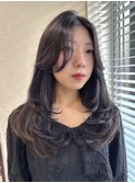 【アッシュグレージュ×レイヤーカット】