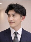 ツイスパ波打ちスパイラルパーマ色気メンズゆるめパーマ理容室