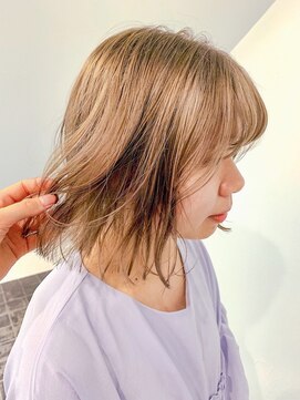ソーコ 渋谷(SOCO) ＊【SUN】顎下ボブ×シアーブロンドベージュ　RINA