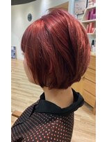 ラバフロー 小野原店(LAVA FLOW) 赤髪　ショートボブ