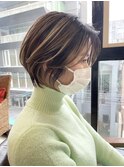 「NUDE」3Dハイライト20代30代40代前髪なしショート束感ショート