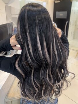 シーズン 大阪(SEASON) 【エクステ】ブラック×シルバー/ハイライト