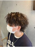 無造作スパイラルパーマ刈り上げマッシュメンズパーマ