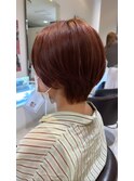 ピンクベージュ×ショート