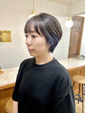 シエン 恵比寿(CIEN) インナーカラー/丸みショート/ブルーグレー/レディースショート