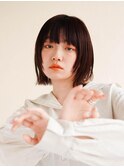ミディアムヘア/斜めバング/グレージュカラー/大分駅