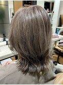 ハイライトたっぷり白髪ぼかし