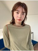 ミディアム 前髪カット ブラウン 原宿 表参道