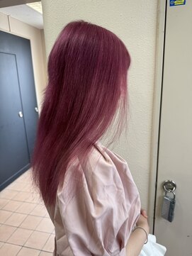 アジールヘア 所沢プロペ通り店(agir hair) ローズピンクロングシースルー前髪イメチェン所沢韓国練馬