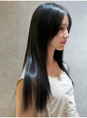 美髪ロングヘア 髪質改善 前髪 小顔カット 縮毛矯正