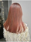 レッドオレンジ艶感抜群こなれ大人可愛いオレンジへア