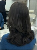 ◎美髪シアーカラーオリーブグレージュロングセミディ