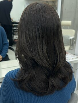 ビューブルー 亀戸錦糸町(VIEW BLUE) ◎美髪シアーカラーオリーブグレージュロングセミディ