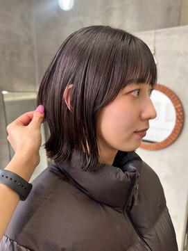 テトヘアー(teto hair) 切りっぱなし外ハネボブグレージュ