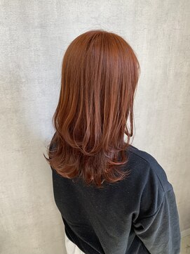 トリコ(ToricO) コーラルオレンジ　オレンジブラウン　レイヤー　クラゲヘアー