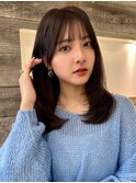 ミディアムレイヤーカット 顔まわりカット【肥田亜沙美】