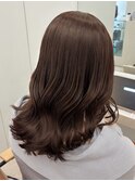 ココアブラウン 透明感カラー ダークアッシュ ブリーチなし
