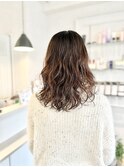 ロング×パーマ波ウェーブ