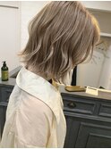 ラフウェーブボブ×ミルクティーベージュ