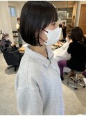 手入れしやすいナチュラル丸みボブ×黒髪暗髪